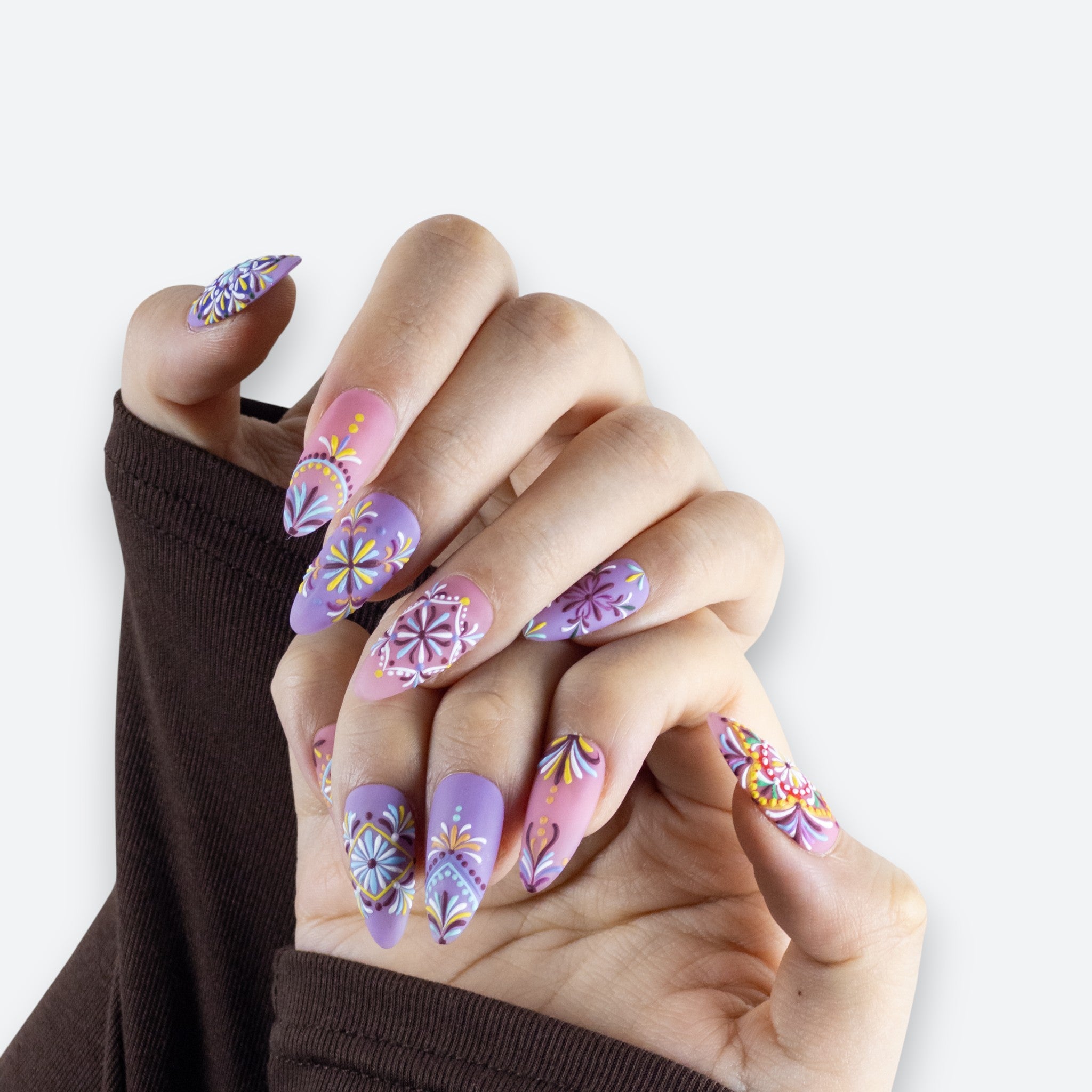 Texture shot of Velvetkay Rosette nails. Handcrafted in Toronto with a durable, premium coating.