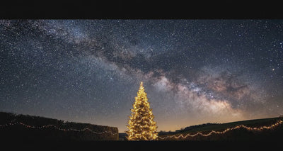 VelvetKay Luxury Press-on Nails Magical Christmas Night Sky Holiday Background